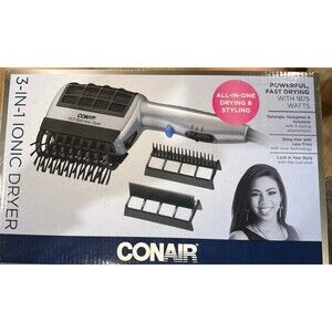 Conair 1875 Watt 3-in-1 Styling Hair Dryer with Ionic Technology - New, Open Box